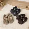 Zapatos Peludos Lisos para Niñas 2026 Otoño/Invierno Nuevos Lindos con Moño Niñas Pequeñas Niños Pequeños Estilo Versátil Mocasines