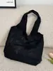 44292 Bolsa de Tecido com Borboleta de Renda Bordada Bolsa Casual de Viagem para Mulheres Bolsa de Lona Bolsa Tote de Ombro de Grande Capacidade