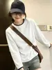 Novo design de outono, estiloso look de duas peças, camiseta de manga longa para mulheres, nicho, casual, modelador, top versátil para usar por baixo