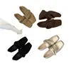 Elegantes sapatos baixos com salto embutido, novo modelo outono 2026, sapatos Mary Jane de bico quadrado delicados em estilo fada