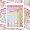 3 folhas grandes de adesivos para decorar o calendário de ensino do primeiro semestre, versão atualizada do calendário de ensino do semestre de outono com 26 folhas