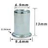 Tuerca remachable Cabeza plana Patrón vertical Moleteada Zinc plateado Tuerca remachable Agujero pasante Tapa de tracción Tuerca de tracción Tirar M3M6M8
