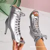 Sandalias Sexy de Tacón Alto Europeas y Americanas para Mujer Verano 2025 Nuevas Talla Grande Hebilla de Cinturón Transfronteriza Sandalias de Boca de Pez 43