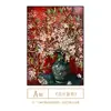 Pintura a Óleo Vintage Floral Pintada à Mão Estilo Americano, Arte de Parede Abstrata com Flores Desabrochando para Hall de Entrada, Pintura Decorativa Retro para Sala de Estar