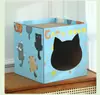 Placa arranhadora para gatos em formato de cubo, não solta pelos, de camada dupla, casa de papel tridimensional para gatos, casa de brinquedo de papelão para gatos integrada