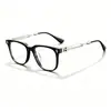 Gafas de miopía talladas con montura negra para mujer, montura grande, adelgazantes, bloqueo de luz azul, lentes planas, gama alta, adecuadas para ir al trabajo, monturas de gafas artísticas para hombre