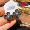Pendientes de Flor Redonda con Circonitas y Tachuelas Negras, Estilo Europeo y Americano Fresco, Pendientes de Alta Gama