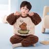 Pijama de Terciopelo Coral para Niños, Otoño e Invierno, Estudiante, Dibujos Animados, Bebé, Franela, Ropa de Casa para Niños, Se Puede Usar Afuera, a la Moda