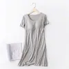 Camisón de modal con almohadilla en el pecho para mujer, fino, con volantes, de manga corta, pijama, ropa para casa, se puede usar como vestido para salir, mujer