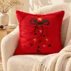Funda de almohada para árbol de Navidad con lazo nuevo transfronteriza Cubierta decorativa para sofá de sala de estar Festival de Navidad Almohada de cojín para respaldo