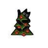 Broche de Liga de Desenho Animado Gato Preto de Natal Ornamento Criativo de Festival Forma Fofa Insígnia Unissex