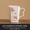 Juego de Té de Cerámica Blanco Flor de Cerezo Mineral de Roca del Fabricante Tazón Cubierto Retro Taza de Té Taza de Té para Hospitalidad en Casa Taza de Maestro Taza de Té