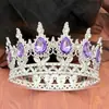 Corona de Tiara de Aleación Barroca Transfronteriza Europea y Americana 16 Gotas de Agua Flor Corona Redonda Completa Adornos para Decoración de Pasteles