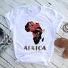 2025 Mapa de África negro gir Camiseta estampada Manga Corta para Mujer Comercio Exterior Nuevo wish/ebay Camiseta de Apoyo