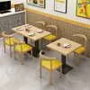 Tienda de fideos para picar, barbacoa, desayuno, juego de mesa y silla para comida rápida, tienda de té de leche y postres, mesa de restaurante, tipo económico comercial