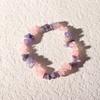 Amazon Nueva Venta Caliente Pulsera de Grava de Amatista Rosa Blanca Natural Hecha a Mano Ágata Irregular para Mujer