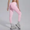 Calça de Yoga Cropped Respirável Cor Sólida Malha Sem Costura Cintura em V Justa Levanta Bumbum Esportiva Corrida Fitness Casual