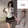 Uniforme JK Sexy Puro Menina Quente Traje Sexy Verão Estilo Universitário Camisa Cintura Saia Plissada Ultra Curta Feminina Conjunto de Duas Peças
