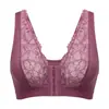 Encaje Puntada de Encaje Seda de Hielo Delgado Transpirable Ropa Interior Deportiva Hebilla Frontal Sexy Lateral Colateral Sujetador para Mujer sin Aros