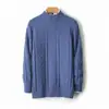 Suéter Jacquard de Lana Pura para Hombre Baicai Rong Otoño Invierno Cuello Semialto Grosor Extraordinario Pulóver Punto para Negocios Casual