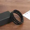 Pulsera de Cuero de Acero Inoxidable para Hombre Transfronteriza Moda Europea y Americana Pulsera Versátil Tejida a Mano Pulsera Hecha a Mano en Amazon