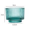 En stock taza de grano vertical taza de vela taza de vidrio degradado taza de tamaño de moda botella de vidrio taza de vela taza de vela vacía taza