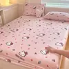 Juego de tres piezas de falda de cama de leche polar para otoño e invierno, cálido y grueso, con dibujos animados, sábana de tatami para cama individual, protector de colchón individual, artículo individual