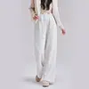 Pantalones Anchos de Maternidad con Caída, Otoño e Invierno 2025 Engrosados Nuevos Sueltos Casuales de Pierna Ancha Sin Soporte Abdominal Ropa de Maternidad