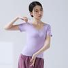 Ropa de Práctica de Baile para Mujeres, Tops de Nuevo Estilo, Danza Clásica, Examen de Arte para Adultos, Ropa de Yoga para Moldear el Cuerpo, Ropa Diaria de Manga Corta para Bailarines