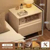Mesita de Noche Moderna y Sencilla con Patas de Madera Maciza Gabinete de Almacenamiento Pequeño Habitación Sencilla Uso en el Hogar 2026 Nuevo Estante de Mesita de Noche