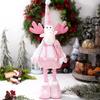 Decoraciones Navideñas Nuevas Transfronterizas Muñeco Rudolph Rosa Adornos de Muñeco Viejo Sin Rostro Navidad Retráctil