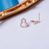 Pendientes Franceses Simples de Zirconia con Diamantes Completos en Forma de Calabaza Ins Nicho de Alto Grado Pendientes de Perlas de Agua Dulce Naturales de Oro de 14k