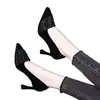 Zapatos de tacón alto de un solo color para mujer con pedrería estilo francés, nueva colección otoño 2026, modernos y versátiles, punta fina, corte bajo