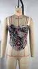 Bustier Jacquard com Cadarço Europeu e Americano de Nova Estampa Doce e Picante com Espinha de Peixe Afinando a Cintura Top Cropped Irregular Top Tubo