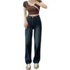 Pantalones vaqueros retro lavados, sueltos, para fregar, para mujer, otoño, nuevos pantalones rectos de pierna ancha y cintura alta adelgazantes para estudiantes