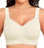 Ropa interior inalámbrica de talla grande para mujer, cobertura total, moldeadora, anti-flacidez, sin costuras, sujetador diario