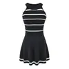 Vestido de punto a rayas sin mangas, cuello halter, cuello redondo, puramente seductor, para mujer, nuevo vestido de corte A ajustado, verano 2026