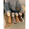 Botas de nieve con forro de polar, zapatos de algodón cálidos, zapatos Birkenstock estilo bosque vintage, botines casuales de felpa para mujer