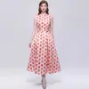 Comercio exterior transfronterizo AliExpress Vestido elegante sin mangas estilo francés con estampado, cintura alta, corte tridimensional y falda línea A entallada