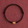 Pulsera de Calabaza Dorada con Hilo Rojo para Hombres y Mujeres, Simbolizando Buena Fortuna y Seguridad, Pulsera Tejida Hecha a Mano, Regalo para Mejores Amigos