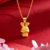 Collar de conejo dorado de Vietnam, conejo lindo, conejo de los deseos, temperamento, cadena para clavícula, joyería para mujer, suministro de Taobao