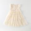 Conjunto de Vestido de Primavera para Niñas Ropa Nueva Infantil Vestido Tutú de Princesa sin Mangas y Camiseta Interior Conjunto de Dos Piezas