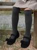 Calcetines para niños Medias de una palabra con lazo Medias por encima de la rodilla para bebés Medias de media longitud para niñas de primavera y otoño Medias de pantorrilla para niños de tamaño pequeño y mediano Medias de algodón