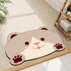 Alfombrilla absorbente de barro de diatomeas para baño con dibujos animados de forma especial, para puerta de inodoro, de secado rápido, resistente al desgaste, suave, antideslizante