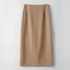 Falda recta de nuevo estilo con abertura para mujer, para primavera y otoño, falda recta de cintura alta adelgazante para mujeres petite, versión fina de verano