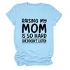 Criando a mi Mamá Amazon Ebay Sitio Independiente Comercio Exterior Transfronterizo Cómoda Sencilla Camiseta de Mujer de Cuello Redondo Manga Corta
