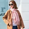 Bufanda de Running de Color Puro Imitación Cachemir para Mujer, Bufanda Monocromática, Chal Otoño e Invierno, Bufanda Roja para Mujer, Venta al por Mayor, Dropshipping