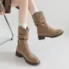 Botas Melard de media pantorrilla 2026 Nuevas Botas vaqueras occidentales holgadas para primavera y otoño Botas cortas Birkenstock Botas Martin Antideslizantes