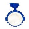 Válvula de mariposa Lug Ltd371F4-10C con revestimiento de PTFE, engranaje sinfín, válvula de mariposa de acero fundido, anticorrosión, industria química, DN80