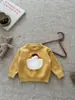 Suéter de punto con patrón de felpa tridimensional estilo coreano para niños, nuevo suéter de otoño e invierno para bebé, jersey versátil para bebés niños
